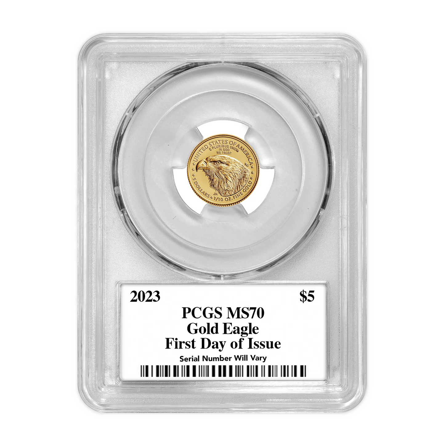 2023 $5 Gold Eagle - PCGS MS70 FDOI First Day of Issue Trumans Triumph Label