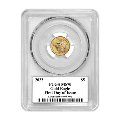 2023 $5 Gold Eagle - PCGS MS70 FDOI First Day of Issue Trumans Triumph Label