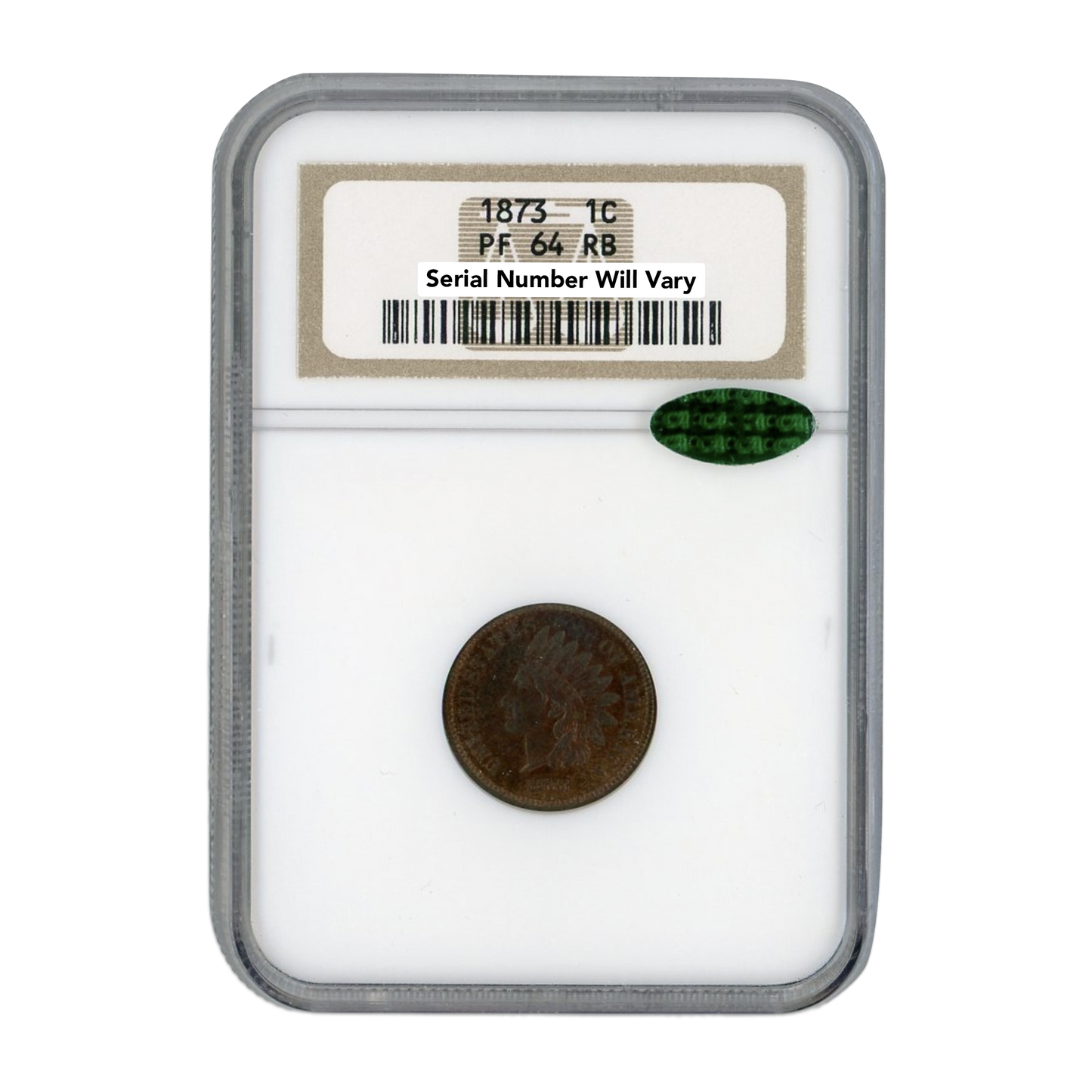 1873 Indian Cent - NGC PF64 RB CAC Label