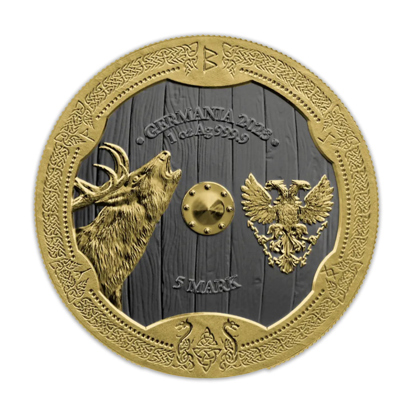 2023 Valkyries - Ostara Valhalla 1 oz Silver Black Ruthenium & Gold Brilliant Uncirculated