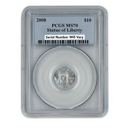 2008 $10 Statue of Liberty - PCGS MS70