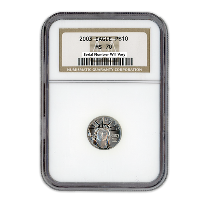 2003 $10 Statue of Liberty - NGC MS70