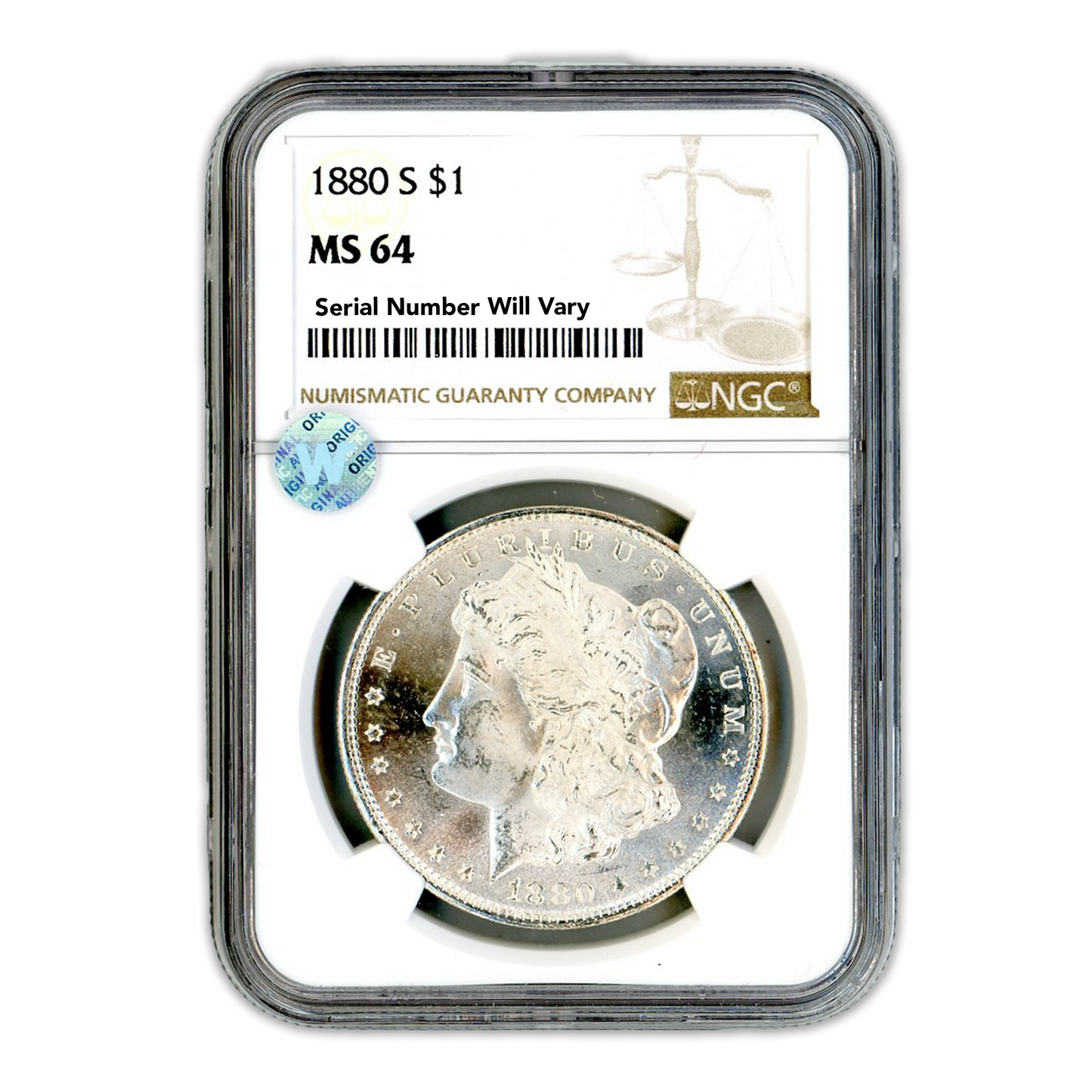 1880-S Morgan Silver Dollar San Francisco - NGC MS64 Sight White