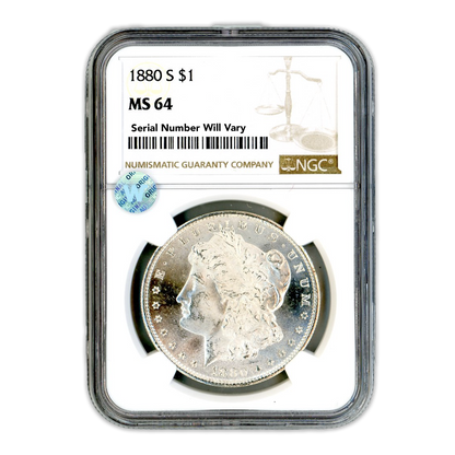 1880-S Morgan Silver Dollar San Francisco - NGC MS64 Sight White