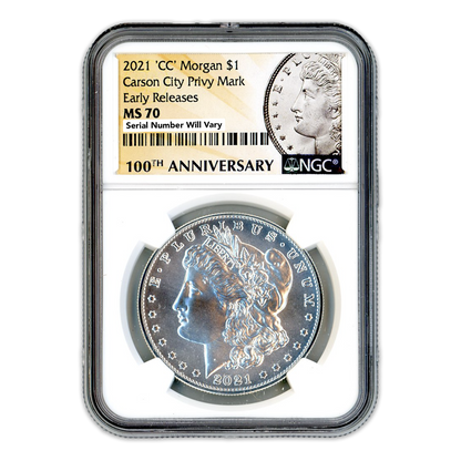 2021 CC Morgan Silver Dollar Carson City Privy Mark - Early Releases - NGC MS70