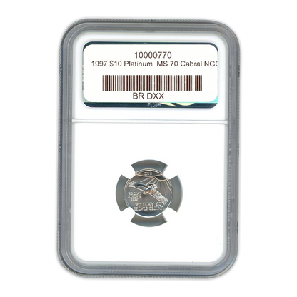 1997 $10 Platinum Eagle Cabral NGC MS70