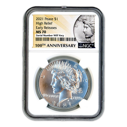 2021 Peace Silver Dollar High Relief - Early Releases -  NGC MS70