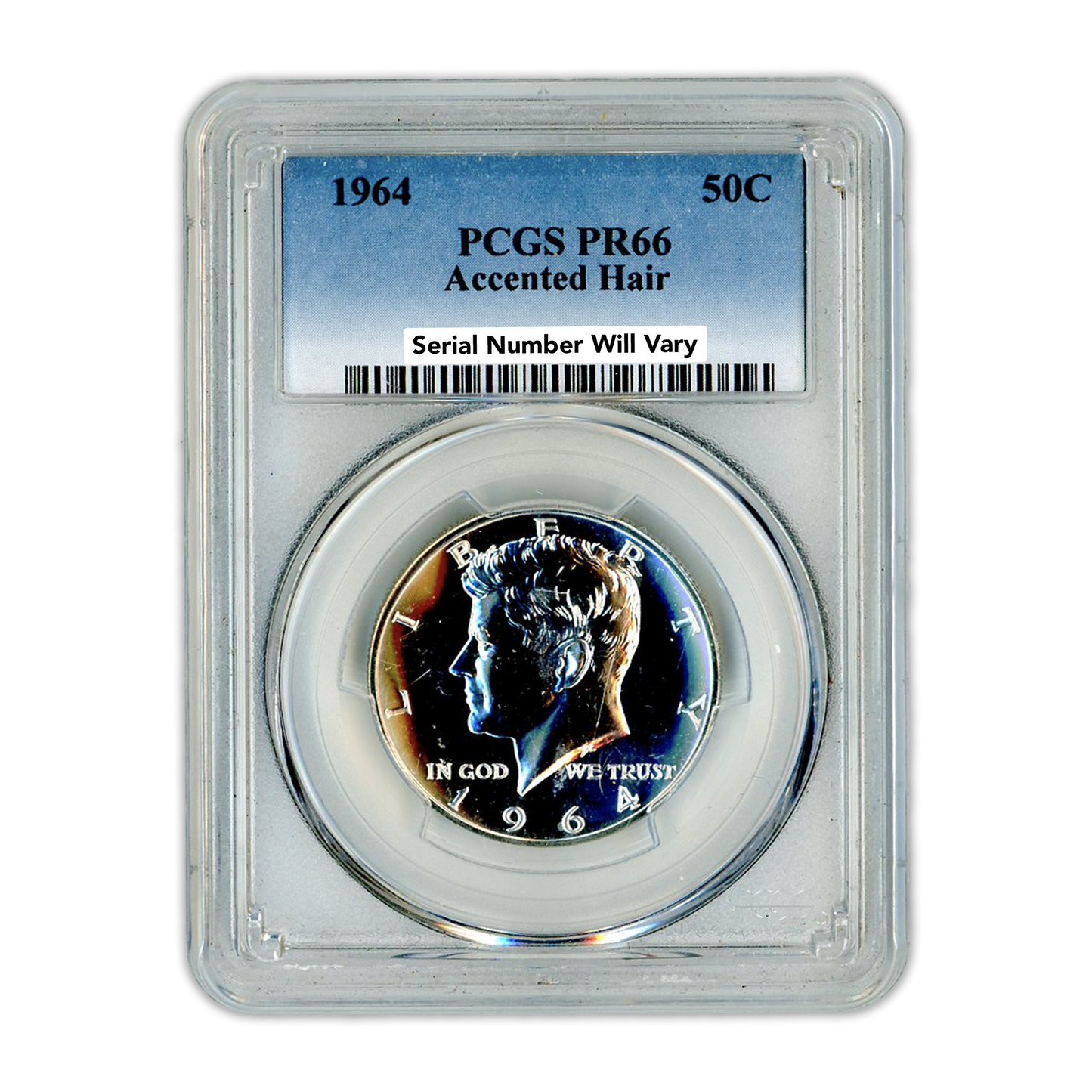 1964 Kennedy Silver Half Dollar Philadelphia - Accented Hair - PCGS PR66