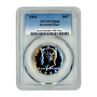1964 Kennedy Silver Half Dollar Philadelphia - Accented Hair - PCGS PR66