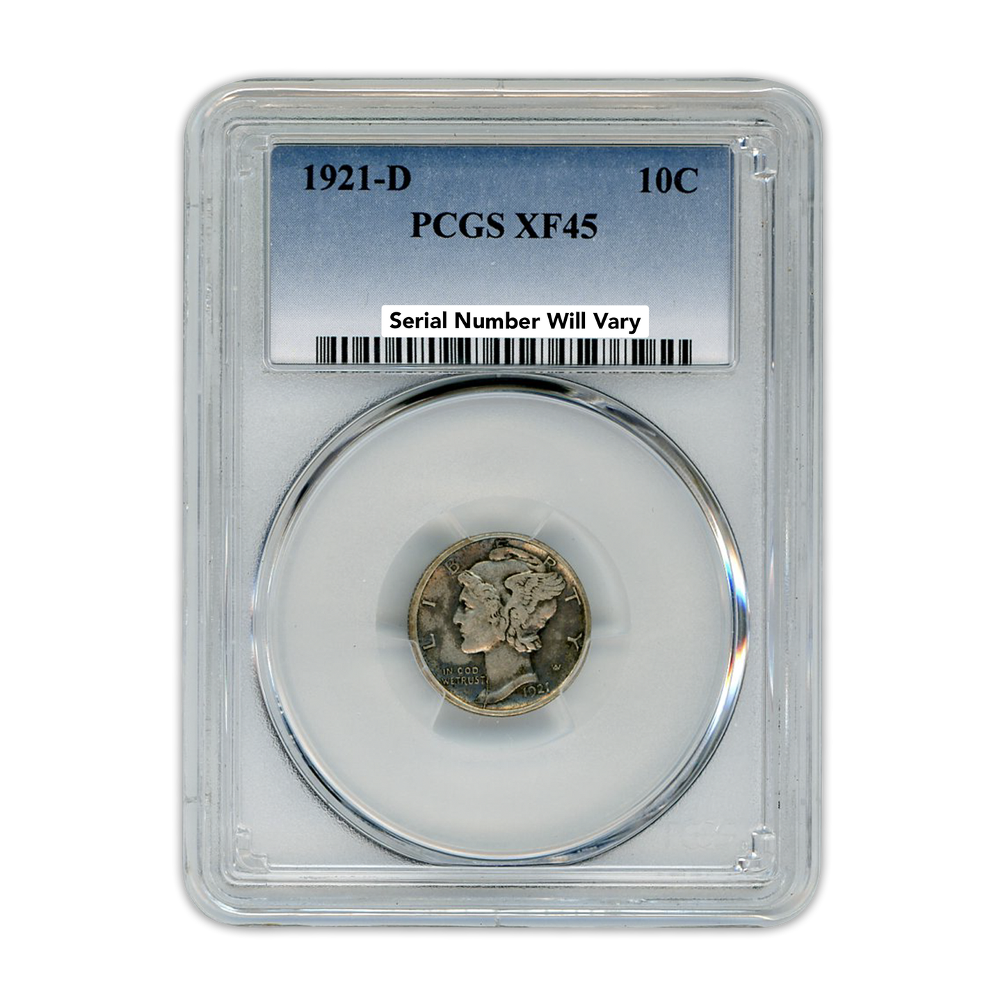 1921-D Mercury Dime - PCGS XF45