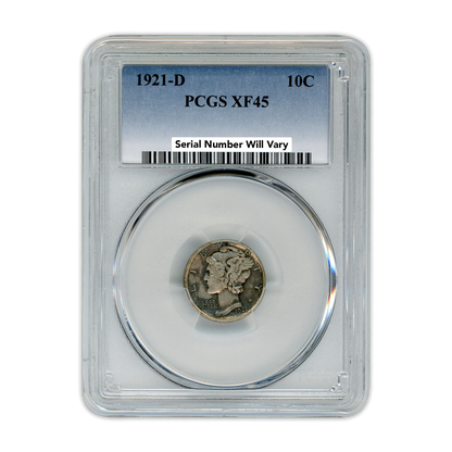 1921-D Mercury Dime - PCGS XF45