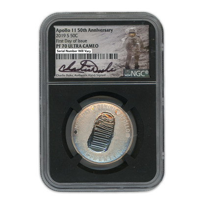 2019 Apollo 11 Charlie Duke PF 70 5 Coin Set NGC