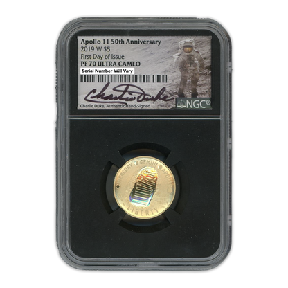 2019 Apollo 11 Charlie Duke PF 70 5 Coin Set NGC