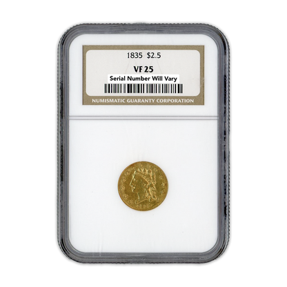 1835 $2.5 Classic Gold Head - NGC VF25