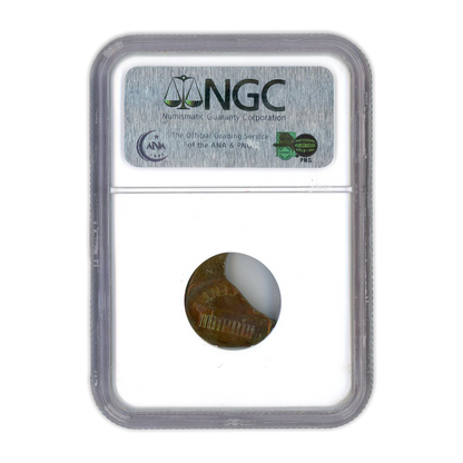 Lincoln Cent Struck Off Center On Curved Clip PL - Mint Error MS66RB
