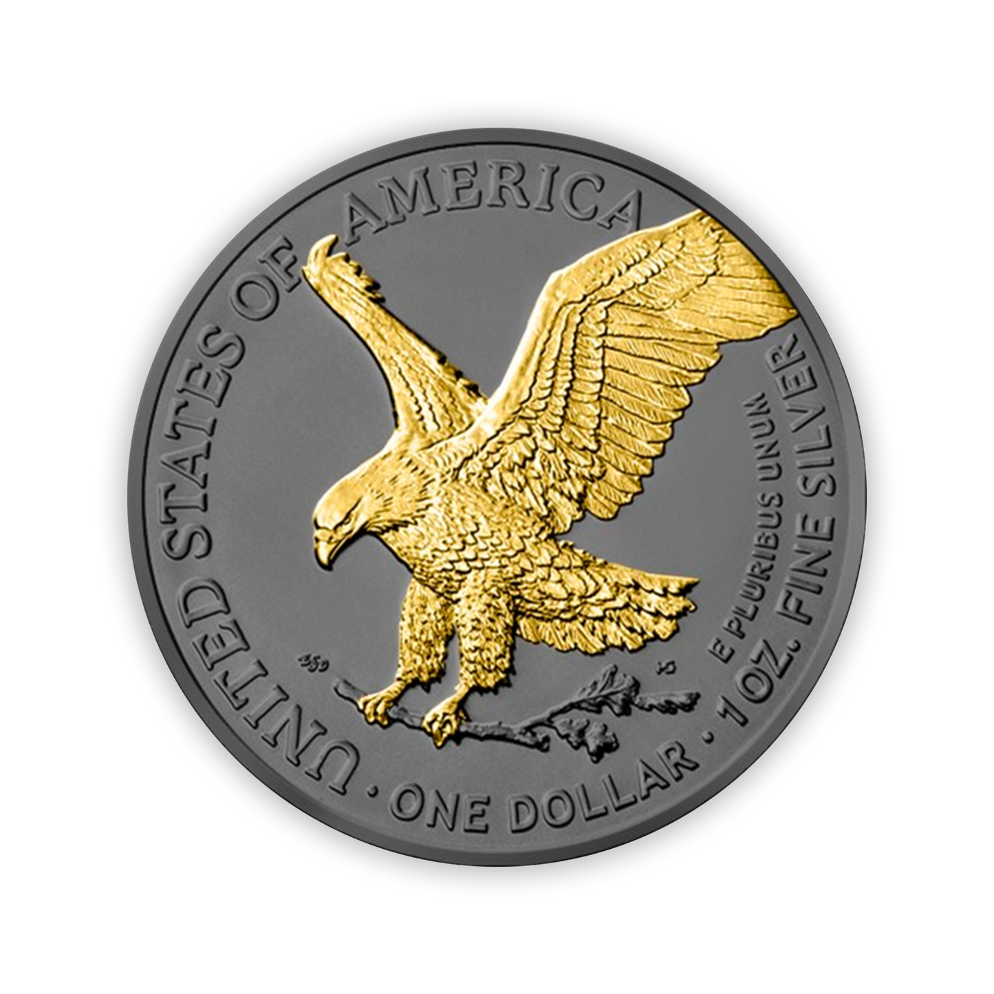 2023 Silver Eagle Black Ruthenium & Gold Enhanced 1 oz Silver