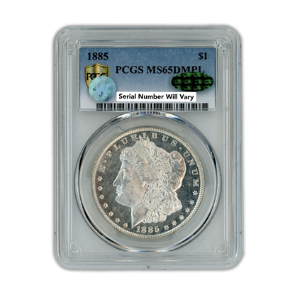 1885 Morgan Silver Dollar Philadelphia - CAC Label - PCGS MS65DMPL