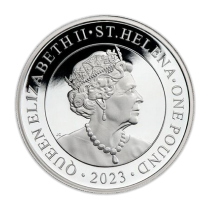2023 1 oz Saint Helena Lucky Angel Silver - Gold Gile Proof
