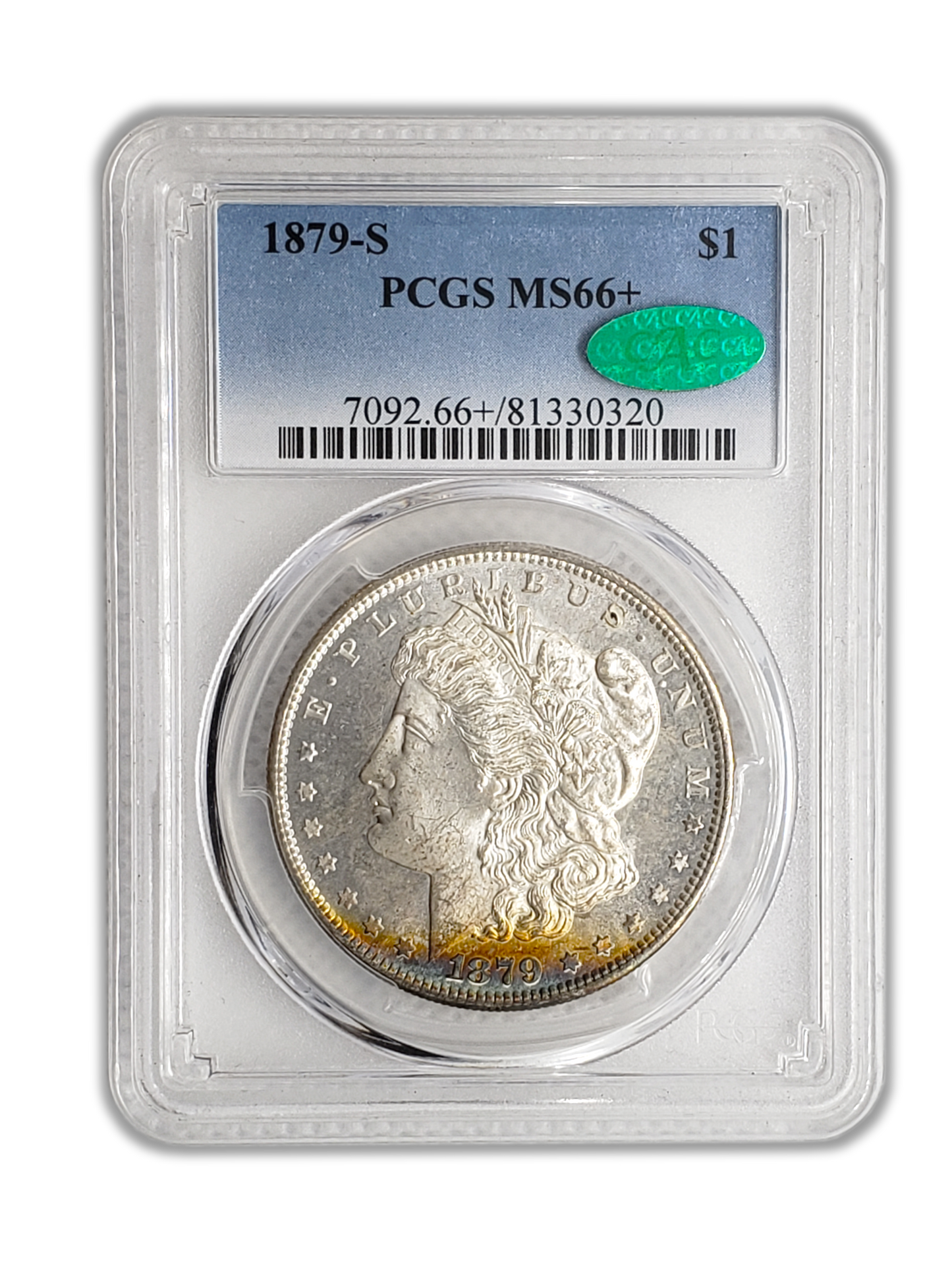 1879 Morgan Silver Dollar San Francisco - PCGS MS66+ CAC Toning