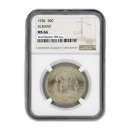1936 Albany Silver Half Dollar Commemorative - NGC MS66