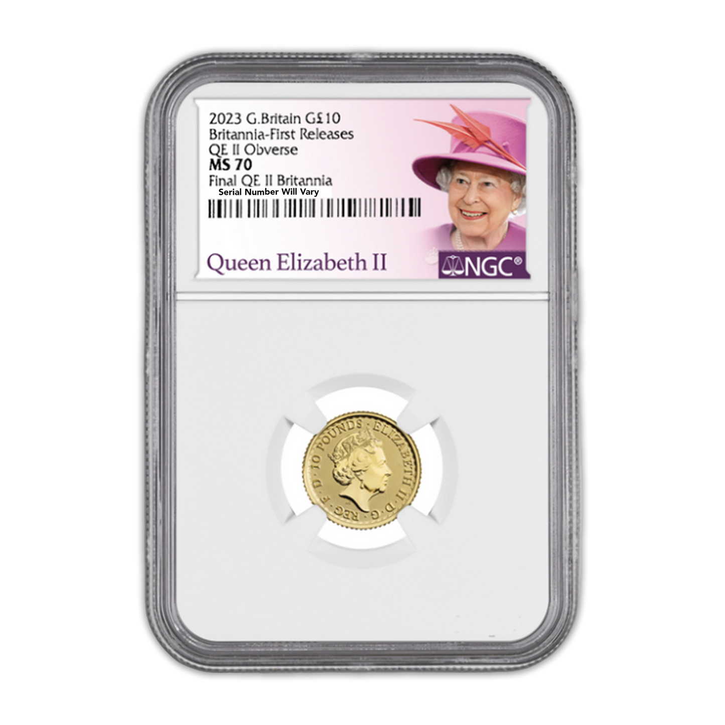 2023 1/10 oz Gold Britannia - NGC MS70 Final Queen Elizabeth II Label