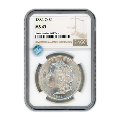 1884 Morgan Silver Dollar New Orleans - NGC MS63 Sight White
