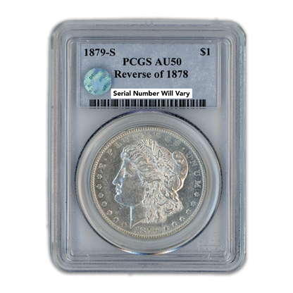 1879-S Morgan Silver Dollar San Francisco - Reverse of 1878 - PCGS AU50 Sight White