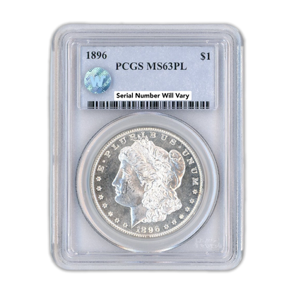 1896 Morgan Silver Dollar Philadelphia - PCGS MS63 PL Sight White