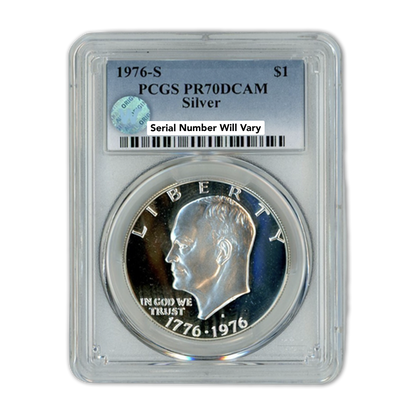 1976-S Eisenhower Silver Dollar - PCGS PR70DCAM Sight White