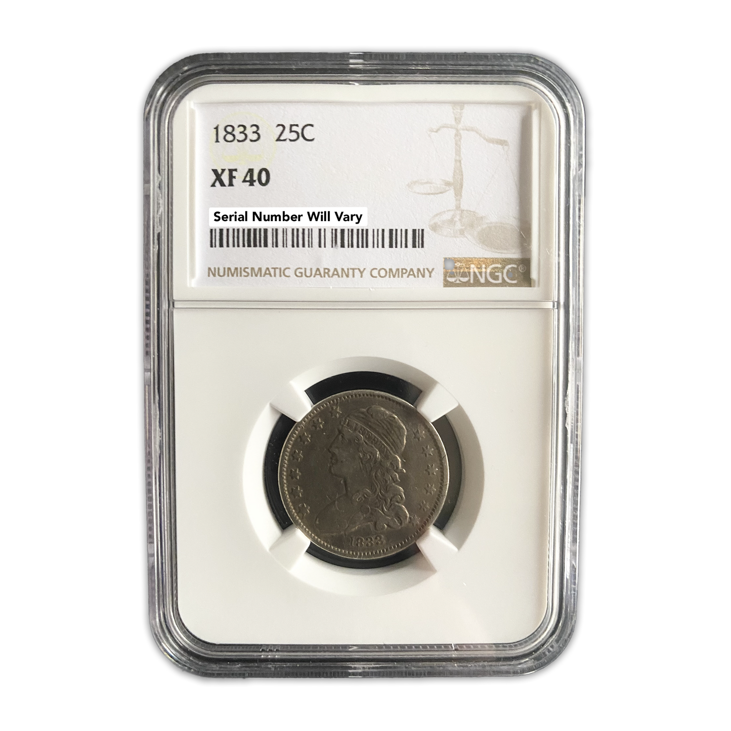 1833 Capped Bust Quarter - NGC XF40