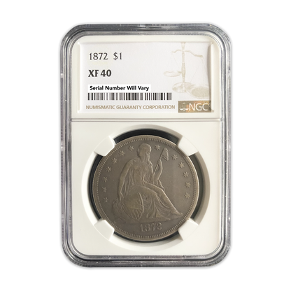 1872 Seated Liberty Silver Dollar - NGC XF40