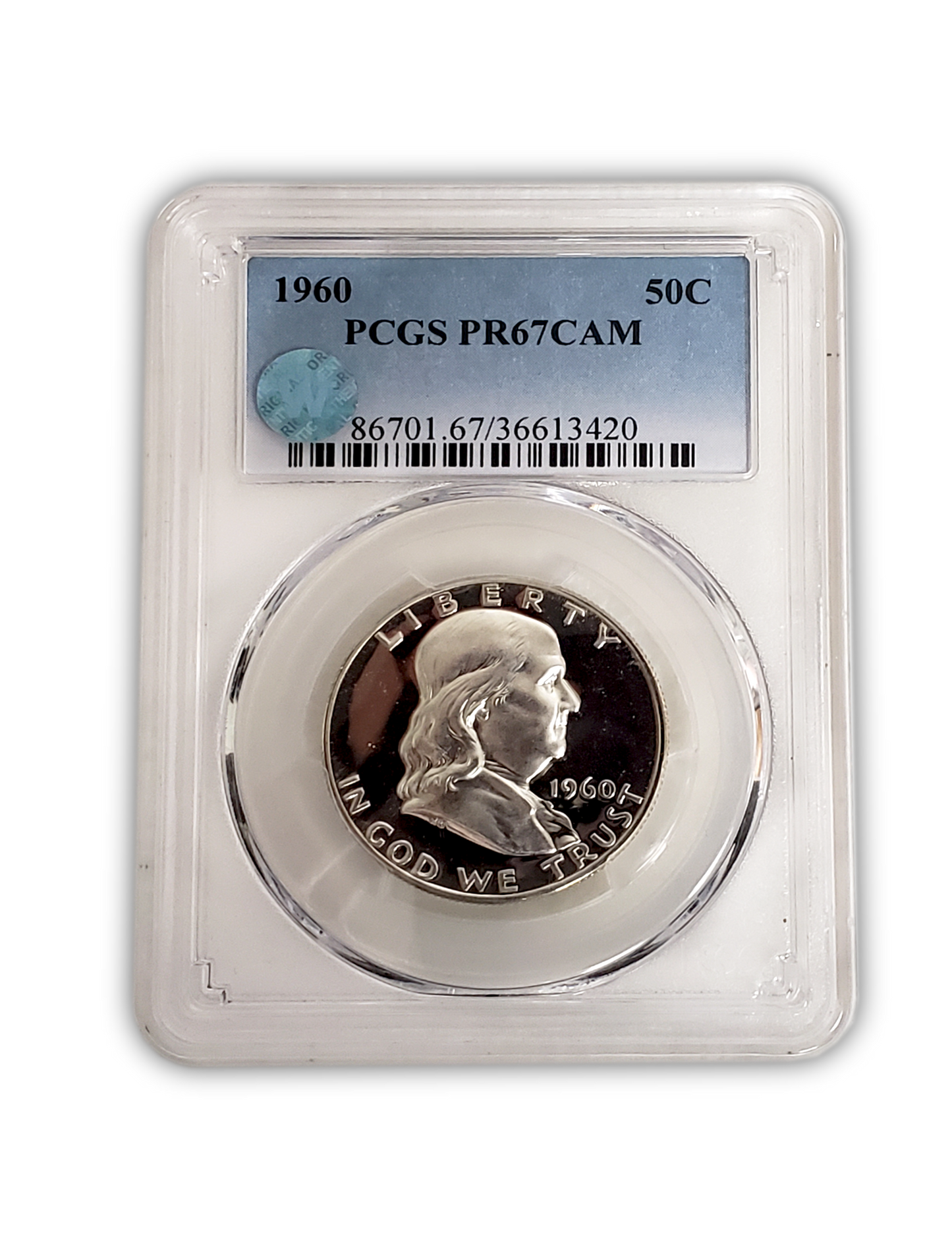 1960 Franklin Silver Half Dollar - PCGS PF67 Cameo - Sight White
