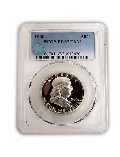 1960 Franklin Silver Half Dollar - PCGS PF67 Cameo - Sight White
