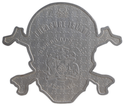 2022 5 oz Treasure Island Silver Skull