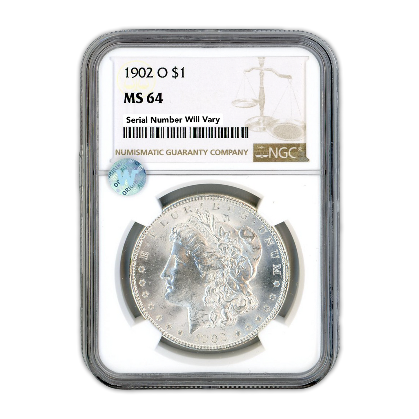1902-O Morgan Silver Dollar - NGC MS64 Sight White