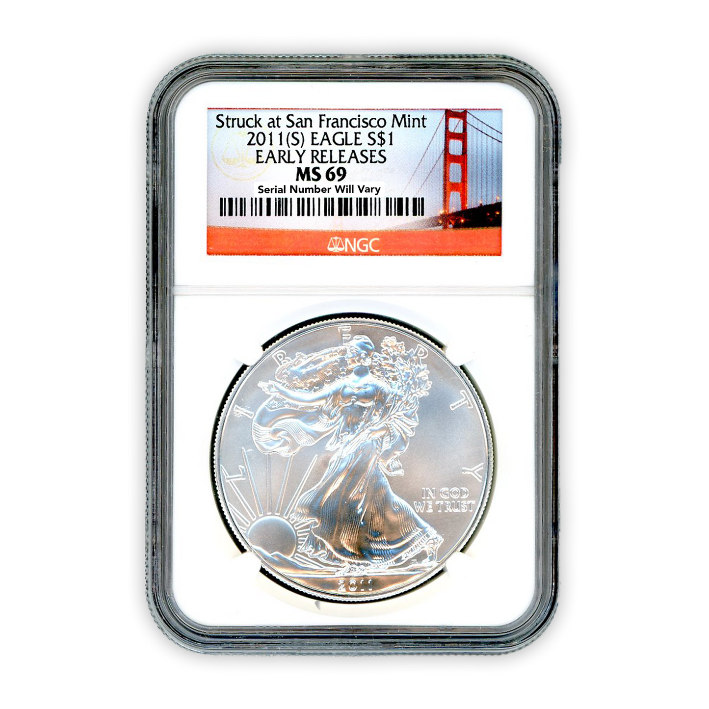2011(S) Silver Dollar Eagle - Early Releases - NGC MS69