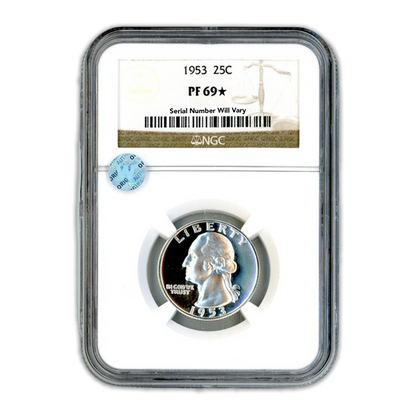 1953 Washington Quarter - NGC PF69* Rare Sight White