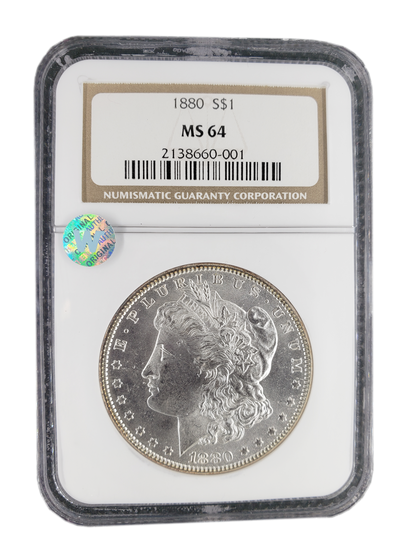 1880 Morgan Silver Dollar Philadelphia - NGC MS64 Sight White
