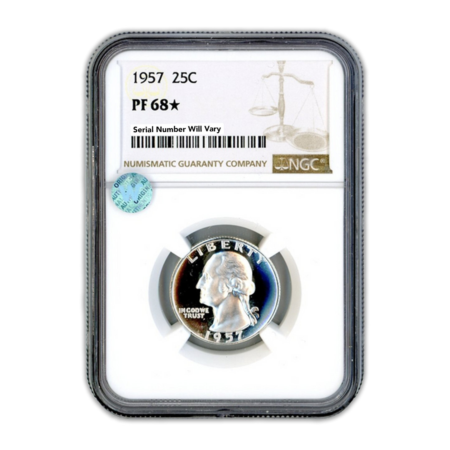 1957 Washington Silver Quarter - NGC PF68* Rare Sight White
