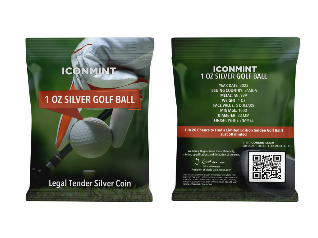 2023 Samoa Golf Ball Spherical 1 Oz Silver - Icon Mint