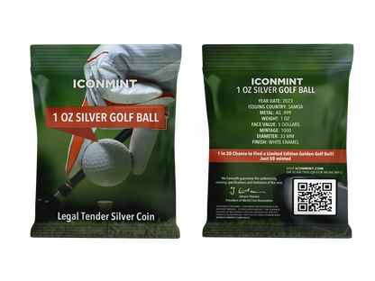 2023 Samoa Golf Ball Spherical 1 Oz Silver - Icon Mint
