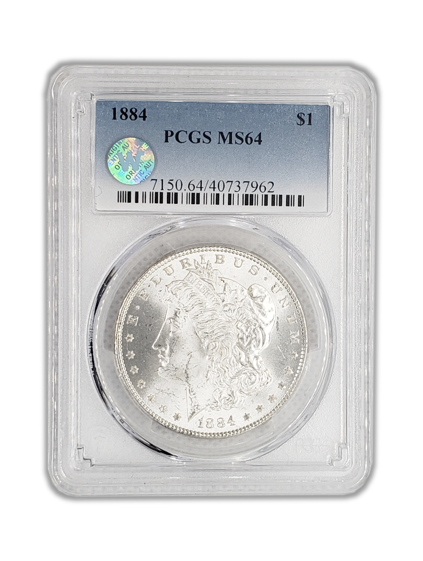 1884 Morgan Silver Dollar Philadelphia - PCGS MS64 Sight White
