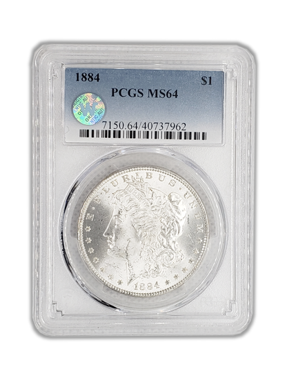 1884 Morgan Silver Dollar Philadelphia - PCGS MS64 Sight White