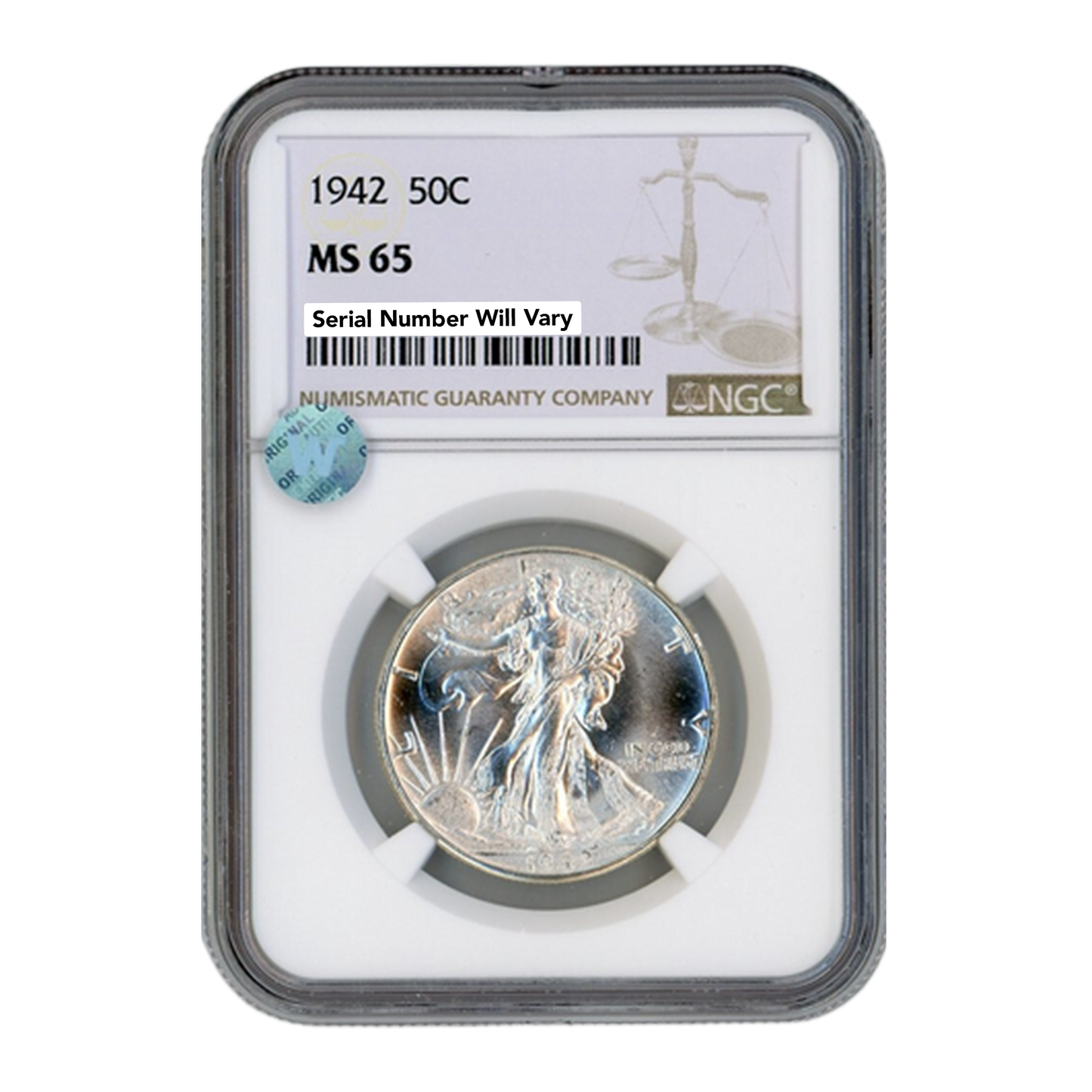 1942 Walking Liberty Silver Half Dollar - NGC MS65 Sight White