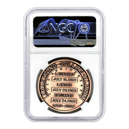 2019 1 oz Apollo 11 Robbins Medal Restrike Copper - 50th Anniversary - NGC MS70 First Day of Issue