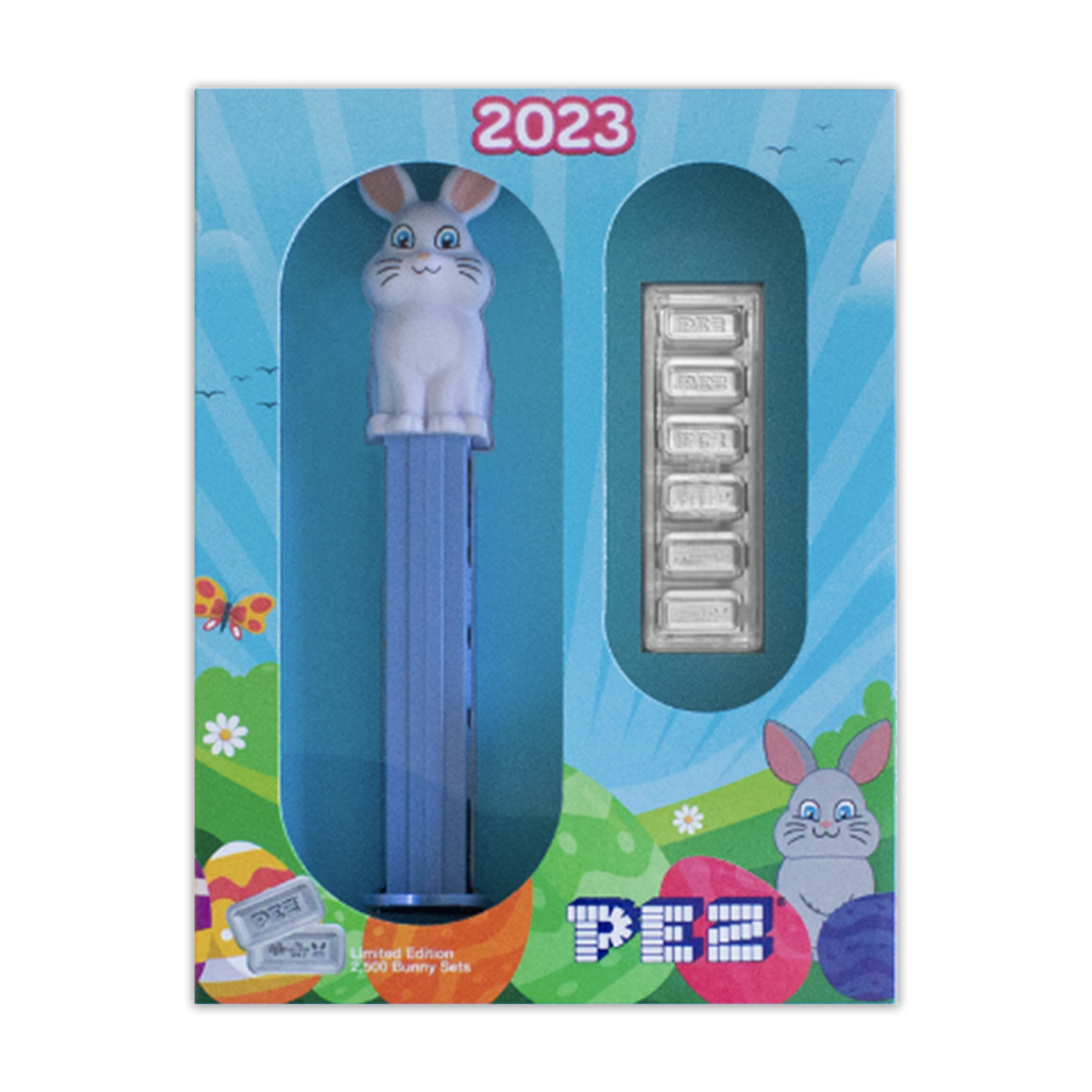 2023 30 gram Spring Bunny PEZ Dispenser & Silver Wafers