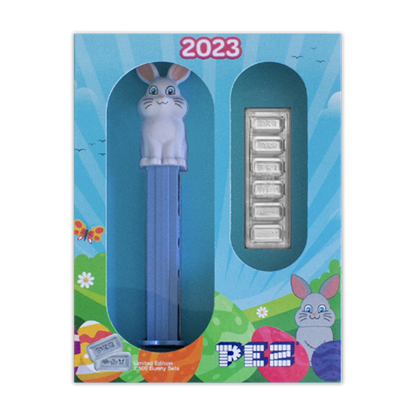 2023 30 gram Spring Bunny PEZ Dispenser & Silver Wafers