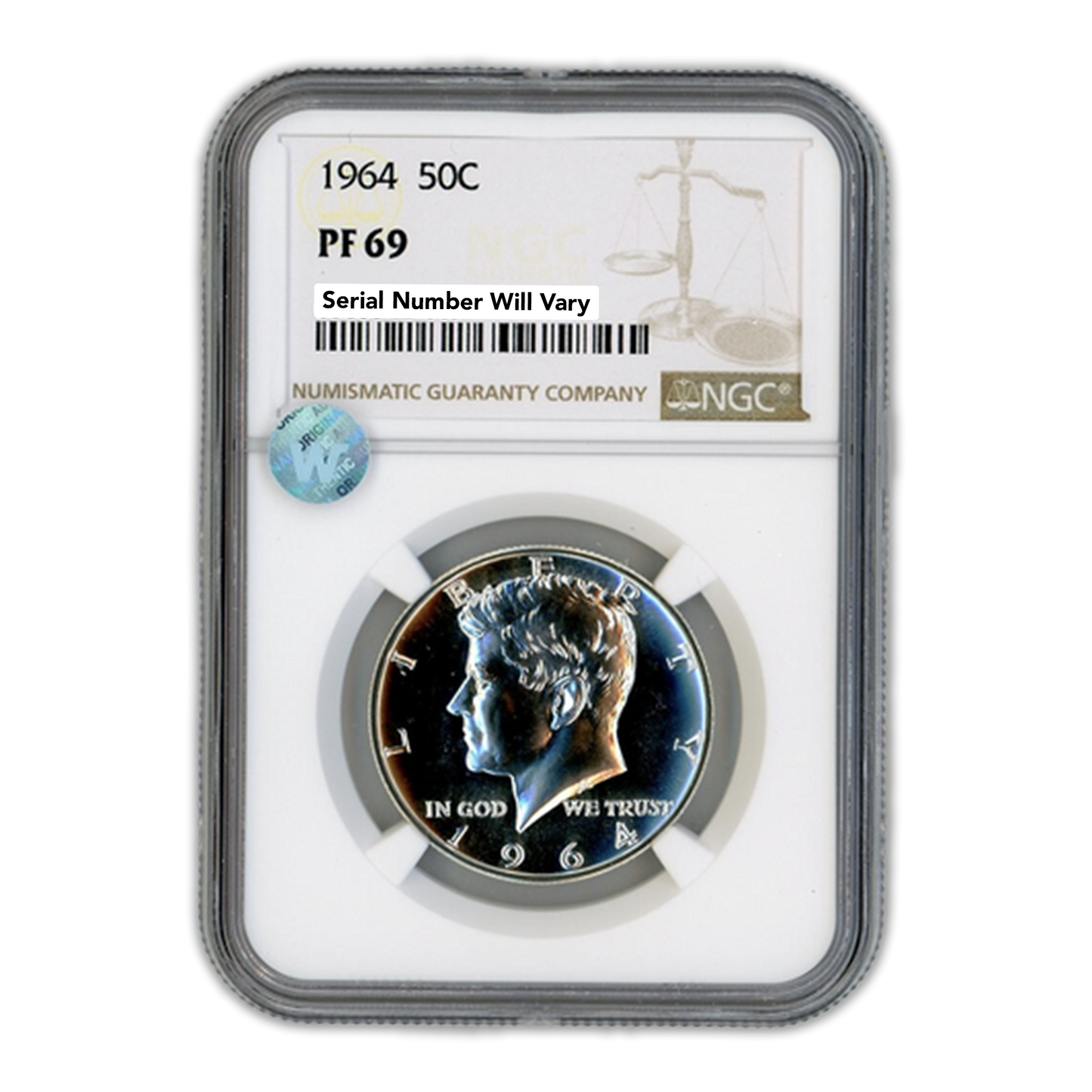 1964 Kennedy Half Dollar Philadelphia - NGC PF69 Sight White