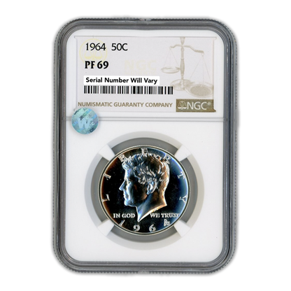 1964 Kennedy Half Dollar Philadelphia - NGC PF69 Sight White