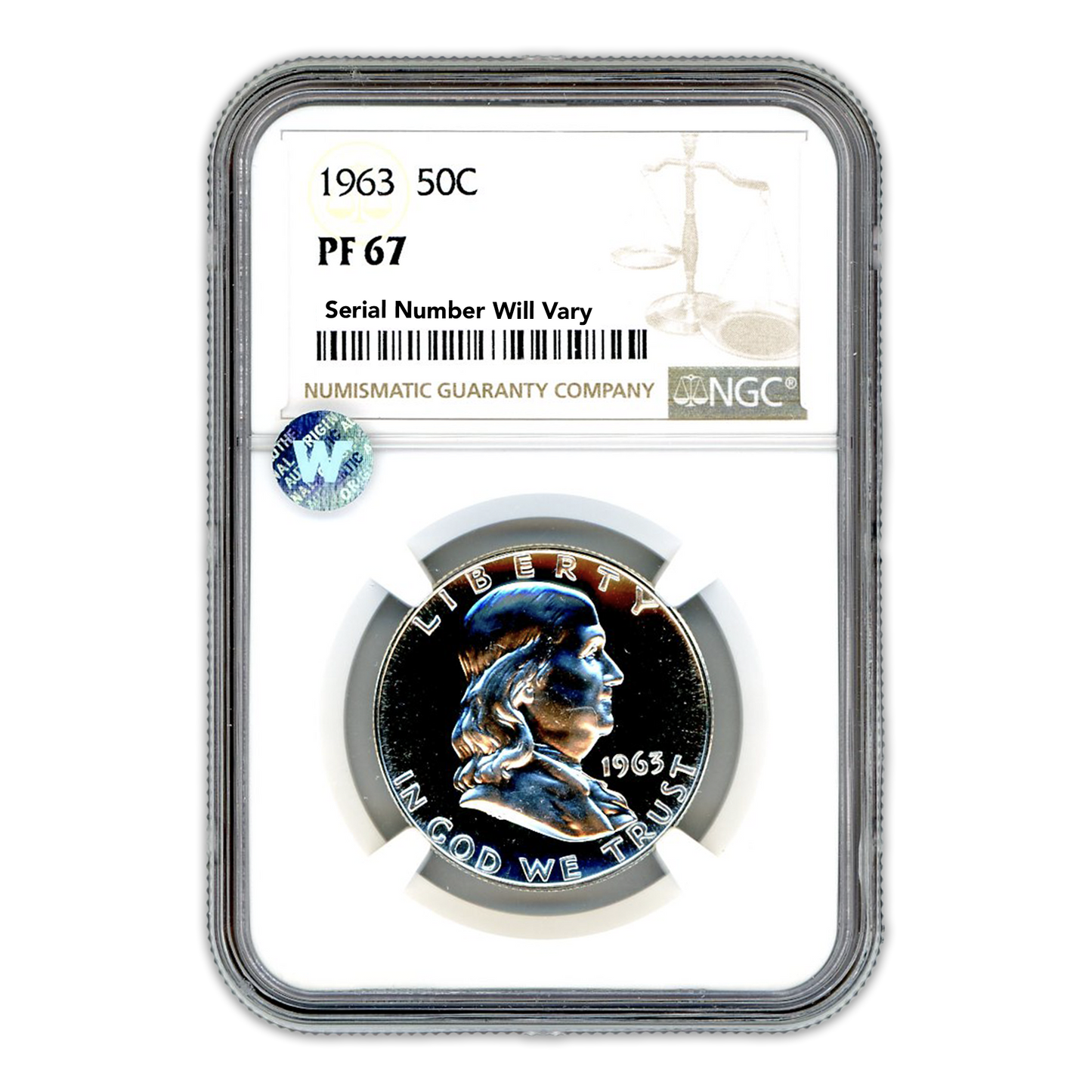 1963 Franklin Silver Half Dollar - NGC PF67 Sight White